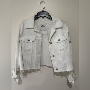 Hollister White Denim Jacket size medium